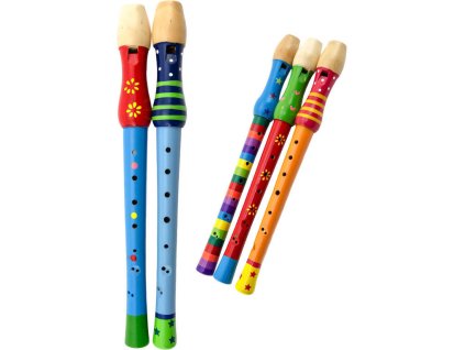 DŘEVO Flétna dětská malovaná 32cm různé druhy *HUDEBNÍ NÁSTROJE*
