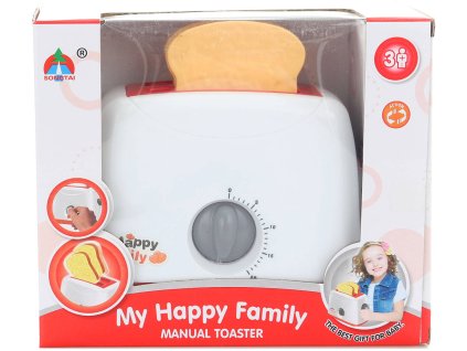 Topinkovač dětský plastový toustovač mechanická funkce set se 2 tousty