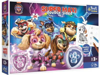 TREFL PUZZLE MAXI Oboustranné Tlapková patrola 60x40cm 24 dílků s omalovánkou 3v1
