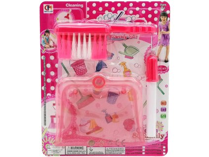 Uklízečka dětský holčičí uklízecí set lopatka se smetákem na kartě plast