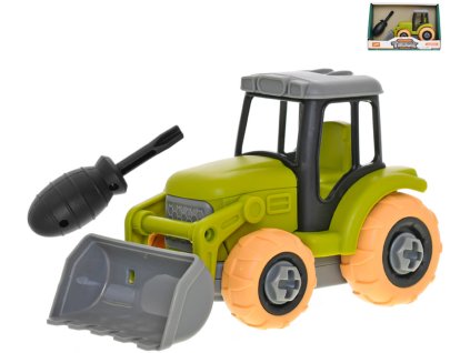 Traktor montážní šroubovací set s nástrojem volný chod plast v krabici