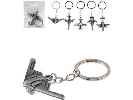 Přívěsek dětský na klíče letadlo kovová klíčenka 5 druhů