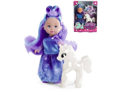 SIMBA Panenka Evička fantasy zimní princezna set s jednorožcem