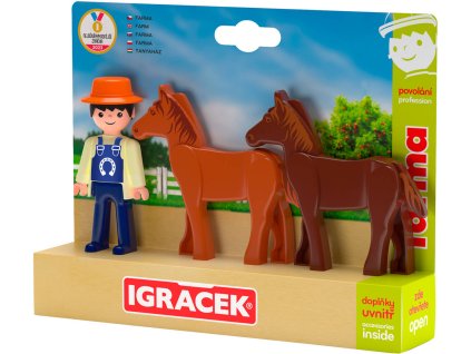 EFKO IGRÁČEK TRIO Farma set figurka kloubová + 2 koně