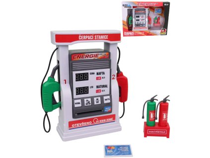 Čerpací stanice City Collection set benzinová pumpa s doplňky na baterie CZ Zvuk