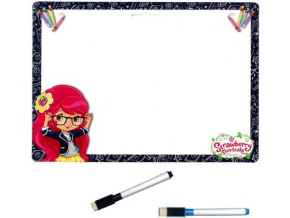 AKIM Tabulka oboustranná stíratelná Jahůdka A4 set se 2 popisovači karton