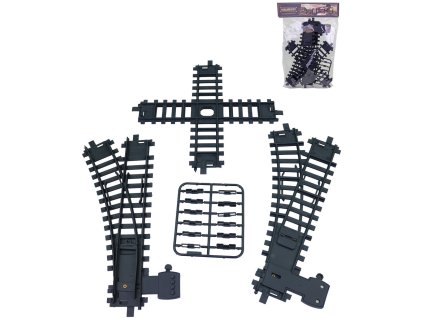 Koleje náhradní Křížení + Výhybka 2ks + Spojky 12ks doplněk k vláčkodráze