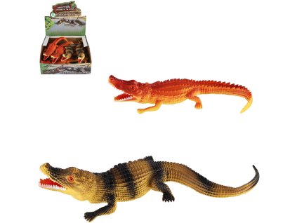 Zvířata krokodýl 28cm plastové figurky zvířátka 2 druhy