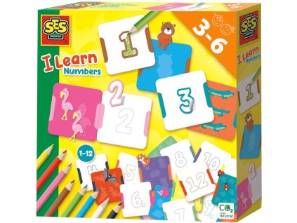 SES CREATIVE Nauč se počítat zvířátka kreativní set s pastelkami