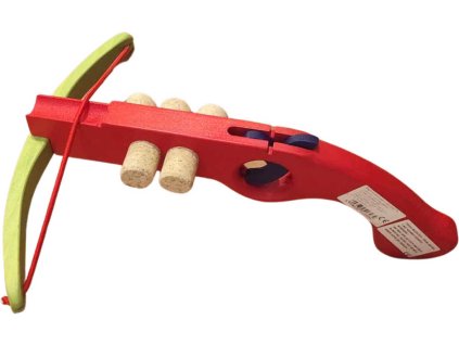 CEEDA DŘEVO Kuše dětská červená + 5 nábojů korek *DŘEVĚNÉ HRAČKY