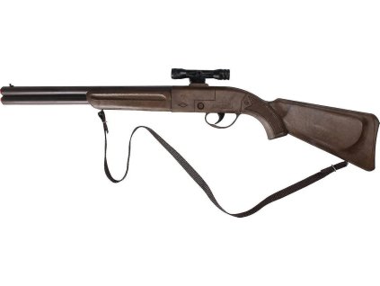 Puška kovbojská plastová dětská zbraň imitace dřeva s dalekohledem