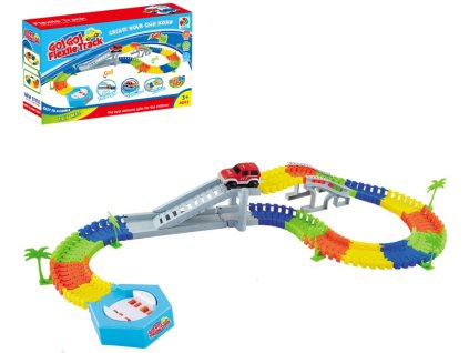 Dráha variabilní Go Go Flexile Track set 96ks s točnou a autem na baterie Světlo