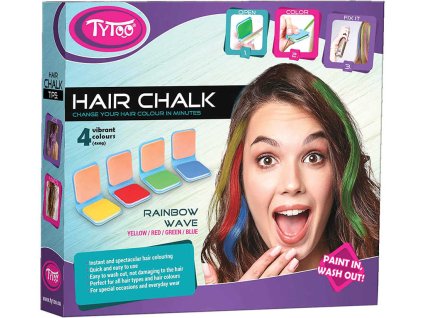 Křídy dětské na vlasy duhové barevné Rainbow set 4ks v krabici