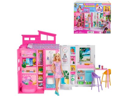 MATTEL BRB Herní set domek s příslušenstvím + panenka Barbie