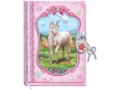 Deník dětský tajný holčičí jednorožci set se zámkem a klíčky