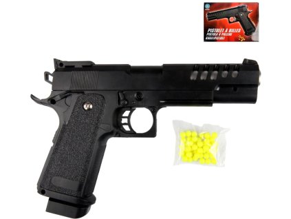 Pistole kuličkovka černý revolver na kuličky set s náboji plast