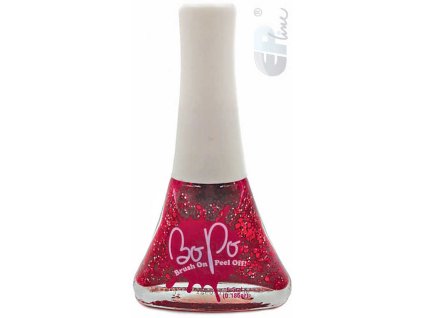 EP Line BO-PO Lak na nehty slupovací jasně červený se třpytkami Sparkles