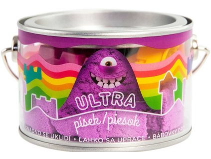 EP Line Ultra písek kinetický magický 200g fialový set s formičkami v plechovce