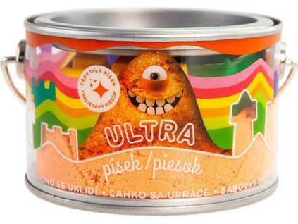EP Line Ultra písek kinetický magický 200g oranžový s glitry s formičkami v plechovce