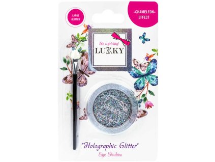 LUKKY Oční stíny gelové dětské s holgrafickými třpytkami a štětcem Stříbrné