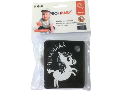 PROFIBABY Kartičky kontrastní černobílé set 9ks zvířátka s klipem pro miminko
