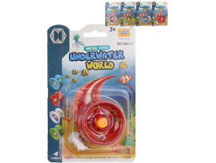 Hra Jojo (jo-jo) kovové se zvířátky mořský svět 4 barvy
