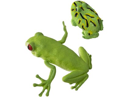Žába gumová strečové zvířátko 9-11cm zelená rosnička / ropucha 2 druhy