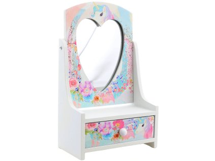 DŘEVO Šperkovnice srdíčko bílá se zrcátkem *DŘEVĚNÉ HRAČKY*