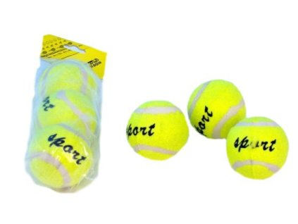 Míčky na tenis žluté Sport 6cm set 3ks tenisáky sáček