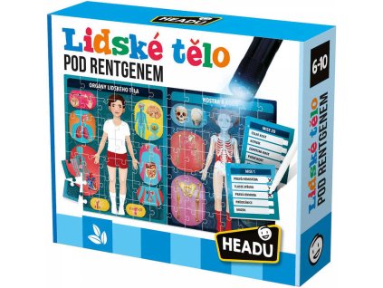 ADC HEADU Lidské tělo pod rentgenem puzzle na baterie s UV baterkou Světlo