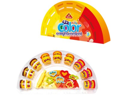 Modelína teplé barvy kreativní sada 18 kelímků plastelína s nástroji