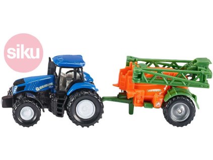 SIKU Model traktor s přívěsem na rozprašování hnojiva 1:87 kov