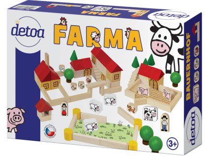 DETOA DŘEVO Farma stavebnice 100 dílků *DŘEVĚNÉ HRAČKY*