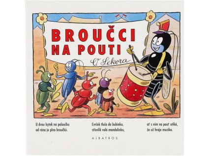 Knížka baby obrázkové veršované leporelo Broučci na pouti CZ text