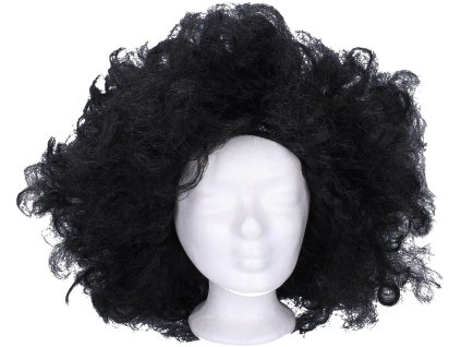KARNEVAL Paruka černé kudrnaté vlasy *KARNEVALOVÝ DOPLNĚK*