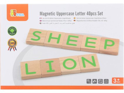 VIGA DŘEVO Magnetická písmena set 40ks *DŘEVĚNÉ HRAČKY*