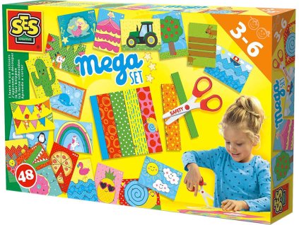 SES CREATIVE Vystřihování kreativní mega set s nůžkami v krabici