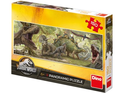 DINO Puzzle panoramatické 150 dílků Jurský Svět 66x23cm skládačka