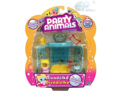 EP Line Party Animals hrací sada medvídek s kostýmem a doplňky 3 druhy