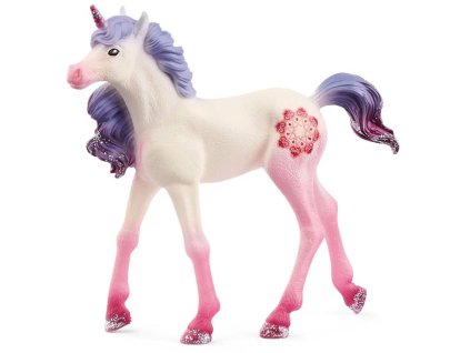 SCHLEICH Bayala kůň hříbě jednorožec Mandala figurka ručně malovaná