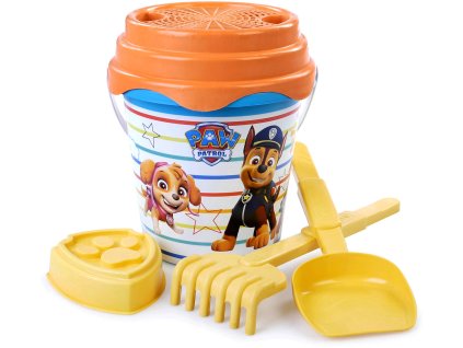 Pískový set kyblík s formičkou a nástroji Tlapková Patrola sada na písek 5ks