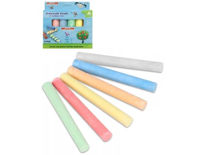 Křídy chodníkové venkovní barevné kulaté set 6ks v krabici