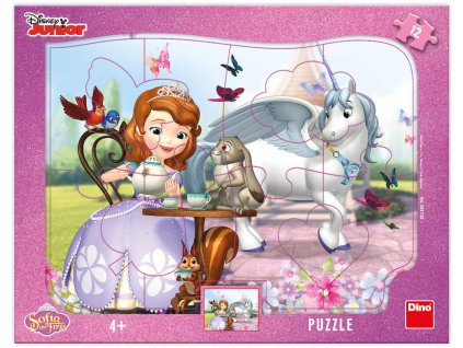 DINO Puzzle deskové 12 dílků Sofie První na čaji 31x23cm skládačka