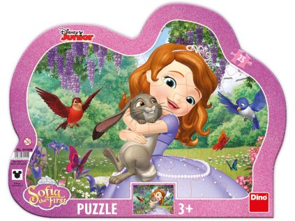 DINO Puzzle obrysové deskové 25 dílků Sofie První a zvířátka 31x23cm skládačka