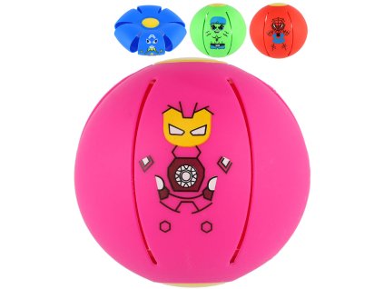 Flat Ball Hoď disk, chyť míč! disk 8cm měnící se v míč s obrázkem 4 barvy 2v1