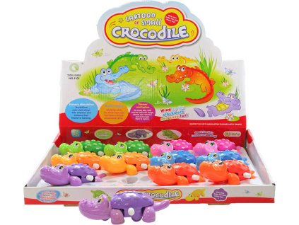 Baby krokodýlek 11cm zvířátko natahovací chodící 6 barev plast