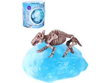 Sliz hmota zábavná ledovec s pravěkou kostrou v krabičce