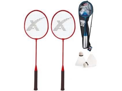 Badmintonový set 2 pálky 65cm + 2 plastové košíčky v pouzdrře 2 barvy
