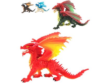 Drak 20cm figurka akční plastová 4 druhy