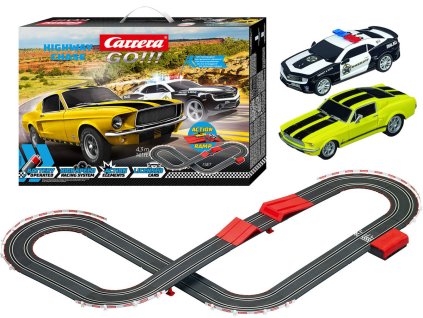 CARRERA Autodráha GO!!! Highway Chase 4,3m 147x120cm na baterie / trafo